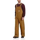 Carhartt mens Loose Fit Firm Duck Insulated Bib Overall (Big & Tall) Work Utility Outerwear, Carhartt Brown, 4X-Large US