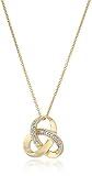 Amazon Essentials womens 18K Yellow Gold over Sterling Silver Diamond Knot Pendant Necklace, 18" (previously Amazon Collection)