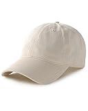 FURTALK Unisex Vintage Washed Unstructured Baseball Cap Washed Cotton Adjustable Dad Hat Beige