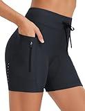 baleaf Women's 4D Padded Bike Shorts High Waisted Cycling Underwear Zipper Pockets for Bicycle Biking Cycle Black M