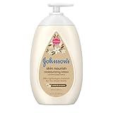Johnson's Skin Nourish Moisturizing Baby Lotion for Dry Skin with Vanilla & Oat Scents, Gentle & Lightweight Body Lotion for the Whole Family, Hypoallergenic, Dye-Free, 16.9 fl. oz