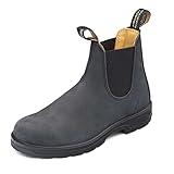 Blundstone Original Series 587 Unisex Round Toe Premium Water Resistant Leather Chelsea Boots for Men and Women, Rustic Black, 10.5 US Men / 12.5 US Women / 9.5 AU