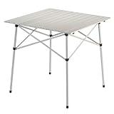 Coleman Compact Roll-Top Aluminum Adult Camping Table, Silver (27' W x 27' L)