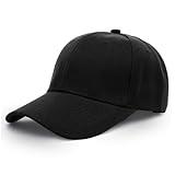 Favuit Baseball Cap, Men Women Cotton Hats Classic Plain Trucker Cap Dad Hat Adjustable Size for Workouts Running Outdoor Activities All Seasons (Black)
