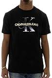 Calvin Klein Men's Short Sleeve Monogram Logo T-Shirt Shirt, Black Gold, X-Large