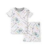Burt's Bees Baby Baby Boys' Toddler Pajamas, Sleeve Tee and Shorts 2-Piece PJ Set, 100% Organic Cotton, Tool Box