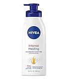 NIVEA Intense Healing Body Lotion for Dry Skin, 72-Hour Moisturizing Lotion with Deep Nourishing Serum and Provitamin B5, 16.9 Fl Oz Pump Bottle