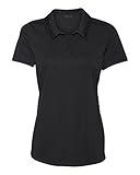 Animal Den Women's Dry-Fit Golf Polo Shirts 3-Button Golf Polo's in 20 Colors XS-3XL Shirt, Black, X-Small