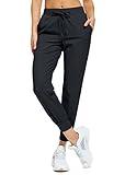 Libin Women's Joggers Pants Athletic Sweatpants with Pockets Running Tapered Casual Pants for Workout,Dance, Black L