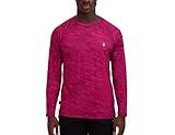 Spyder Men's Rash Guard UPF 30+ Long Sleeve UV Sun Protection Hybrid Swim Shirt-Quick Dry Rashugard (S-XXL), Wine, X-Large