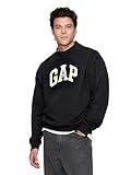 GAP Mens Long Sleeve Logo Waffle Crewneck Tee T-Shirt Black XL