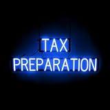 SpellBrite TAX PREPARATION Sign for Tax Services | Tax-Related Signs with Neon Look, Blue LED Light | 40.2" x 15.0"