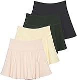 Real Essentials 4 Pack: Womens Skirts Tennis Skorts Shorts Underneath Pleated Golf Pockets Athletic Yoga Pickleball Ladies Active Running Sports Workout