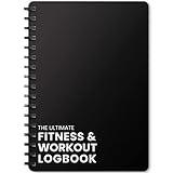 Ultimate Fitness Journal & Gym Workout Log Book with Plastic Covers [A5 Size - 6 x 8 Inches] Track 100 Workouts - Exercise, Weightlifting & Training Diary for Men & Women (Black)