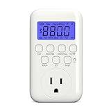HBN Watt Meter Plug with Backlight, Plug-in Socket Power Meter Electricity Usage Monitor Consumption Home Electrical Energy Monitor, Voltage Amps Wattage Electricity Usage Tester, 9 Display Modes