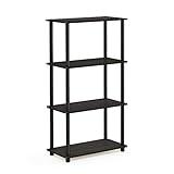 Furinno (99557EX/BK) Turn-N-Tube 4-Tier Multipurpose Shelf Display Rack - Espresso/Black