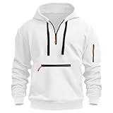 SHAOBGE Todays Daily Deals Clearance Todays Daily Deals Clearance Tactical Hoodies For Men Quarter Zip Pullover Vintage Workout Hoodies With Pockets Outdoor Hunting Sweatshirts 8-White X-Large