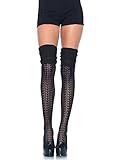 Leg Avenue womens Pointelle Scrunch Knee Socks Hosiery, Black, One Size US