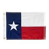 Texas Flag 12x18 Inch Embroidery Texas State Boat Flags Made in USA for Outside Heavy Duty Polyester Small Texas State Flag Vivid Color with Brass Grommets Decoration