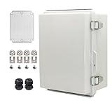 YETLEBOX Outdoor Waterproof Electrical Box Junction Box Weatherproof IP67 ABS Plastic Enclosure Switch Router Project Box Electronics DIY Enclosure With Mounting Plate Wall Bracket Grey 8.6"x6.6"x4.3"