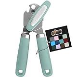 The Original Gorilla Grip Heavy Duty Stainless Steel Smooth Edge Manual Can Opener and Bottle Openers, Soft Handle, Rust Proof Oversized Handheld Easy Turn Knob, Multifunctional Kitchen Tool, Mint