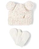 The Children's Place Unisex Baby and Toddler Winter Hat and Mittens Cold Weather, Pink Multi Pom Set