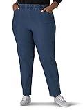 Chic Classic Collection Women's Size Stretch Elastic Waist Pull-On Pant, Mid Shade Denim, 18 Plus Petite