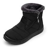 Cheval Winter Snow Zip Up Boots for Women, Fur Lined Warm Ankle Booties, Outdoor Anti-slip Waterproof Comfortable Short Boot, Botas De Invierno Para Mujert