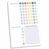 bloom daily planners Magnetic Chore Chart Planning Pad - Daily & Weekly Habit To Do Tracker for Adults, Teens, Kids - Family Organizer and Responsibility Reward System - 60 Sheets - 6” x 9”, Bright