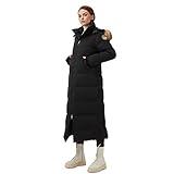 Fitouch Women's Waukee Long Down Parka | 750+ Fill Power Insulation Outwear | Full-Length Jacket | Water-resistantg Puffer Coat| BalanceWarmer Ratio| Black | Size XL