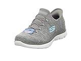 Skechers Women's Hands Free Slip Ins Summits Dazzling Haze Sneaker, Grey Mint, 8