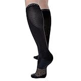 Copper Fit Unisex-Adult's 2.0 Easy-Off Knee High Compression Socks, black, Small/Medium