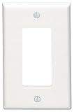 Leviton + 80601-W 1-Gang Decora/GFCI Device Wallplate + Midway Size + Thermoset + Device Mount + White