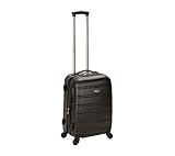 Rockland Melbourne Hardside Expandable Spinner Wheel Luggage, Black, Carry-On 20-Inch