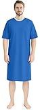 Utopia Care Men's Hospital Gown Soft and Comfortable Patient Gown Medium-Large Royal Blue