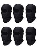 SATINIOR 6 Pcs Ski Mask Cover Balaclava Full Face Mask Summer Face Cover UV Protection Balaclava Men Women Outdoor Sports(Black)