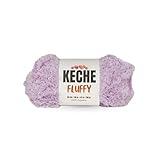 KECHE Fluffy Bulky Yarn – Super Soft Chunky Fuzzy Blanket Weight # 5 Yarn for Knitting Crocheting Crafting 3.5 oz (100 gr) 98 Yds (90 m) - Lilac