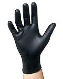 Gripstrong Black Nitrile Disposable Gloves Powder Free Textured 4 Mil Latex Free Food & Safety Glove -Size LG 100 Count