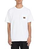 Volcom Men's Workwear T-Shirt-Heavyweight Short Sleeve Tee, Durable Cotton, Classic Fit for Construction & Outdoor Jobs, White