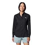 Columbia Womens PFG Tamiami II Long Sleeve Fishing Shirt, Black, Large