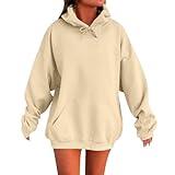 Sales Clearance Today Deals Prime Oversized Hoodie For Women Womens Oversized Hoodies Cozy Fleece Sweatshirt With Pocket Long Sleeve Outfits Tops Fall Fashion 2024 Khaki