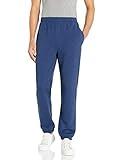 Amazon Essentials Sweatpants for Men, Navy Space Dye Fleece, Closed Bottom, Large (Available in Big and Tall)