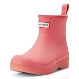 Hunter Women's Play Short Translucent Waterproof Rain Boot, Pink, 9