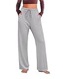 GRAPENT Cozy Pajamas for Women Women’S Pants Casual Womens Pajama Bottoms Soft Wide Leg Pajama Pants Wide Leg Trouser Style Lounge Pants Pantalones Color Heather Gray XX-Large Size 20 to 22