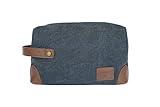 Vetelli Vintage Canvas Toiletry Bags, Travel In Style, Waterproof Canvas Dopp Kits, Durable (Marco) (Dark Grey)