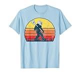 Funny Sasquatch Lax Bigfoot Lacrosse Vintage 80s Sunset T-Shirt