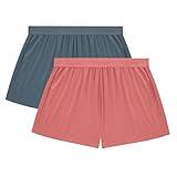 Hanes Women's Originals Sleep, 2-Pack, Comfywear Supersoft Lounge Shorts Pack, 3.25", Stargazer Grey/Natural Cedar, Medium