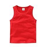 HDLEXD Unisex Baby Boys Girls Summer Basic Sleeveless Tank Tops Vest Cotton Casual T-Shirts Undershirts Red 4T