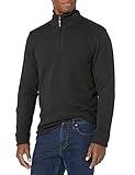 Amazon Essentials Men's Quarter-Zip French Rib Sweater, Black, Large