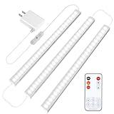 Maylit Under Cabinet Lights Plug in, 3 Pcs 12 Inch Ultra Thin Under Cabinet Lighting, Super Bright Daylight White Under Counter Lights for Kitchen, Dimmable Light for Cabinet, Counter, Workbench, Desk